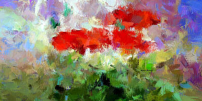 Abstract Landscape Rights Managed Images - Red Poppies in the Horizon Royalty-Free Image by Rafael Salazar