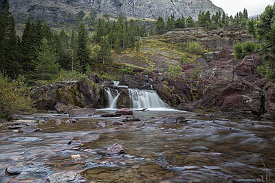 Time Covers - Redrock Falls - Glacier National Park by Belinda Greb