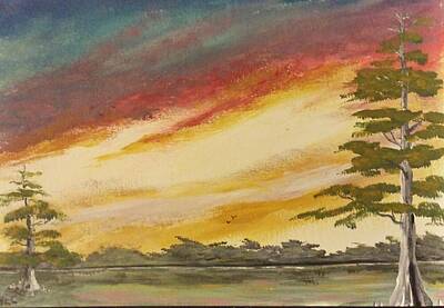 Safari - Reelfoot sunset by William Clanton