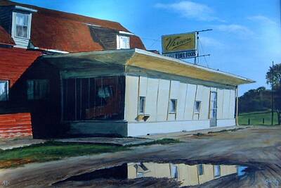 Vintage Chevrolet - Reflections Of A Diner by William Brody