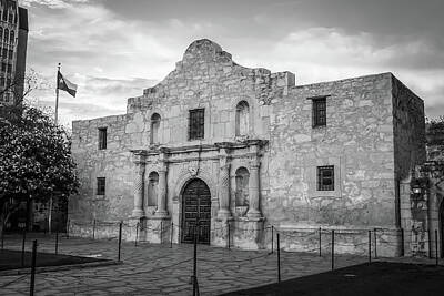 Stunning 1x - Remembering the Alamo in Black and White - San Antonio Texas by Gregory Ballos