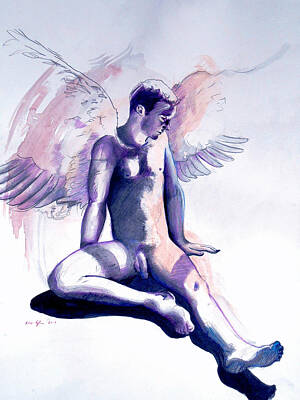 Nudes Paintings - Resting Angel by Rene Capone