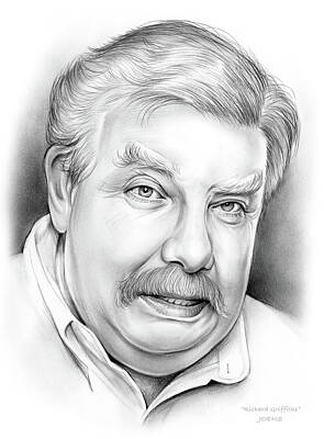 Actors Drawings - Richard Griffiths by Greg Joens