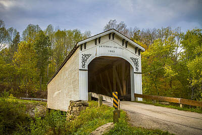 Music Royalty-Free and Rights-Managed Images - Richland Creek covered bridge by Jack R Perry