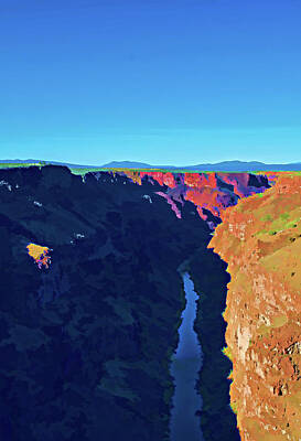 Charles-muhle Digital Art - Rio Grande gorge by Charles Muhle