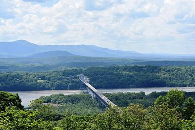 Airplane Paintings Royalty Free Images - Rip Van Winkle Bridge and the Catskills I Royalty-Free Image by Nina Kindred