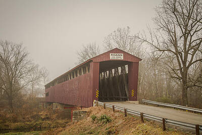 Music Royalty-Free and Rights-Managed Images - Roann covered bridge by Jack R Perry