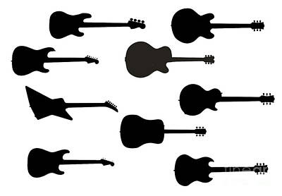 Classic Motorcycles - Rock Guitar Silhouettes by Bigalbaloo Stock