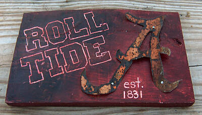 Football Mixed Media Royalty Free Images - Roll Tide Alabama Royalty-Free Image by Racquel Morgan