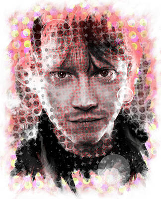 Portraits Digital Art - Ron Weasley Halftone Portrait by Garth Glazier