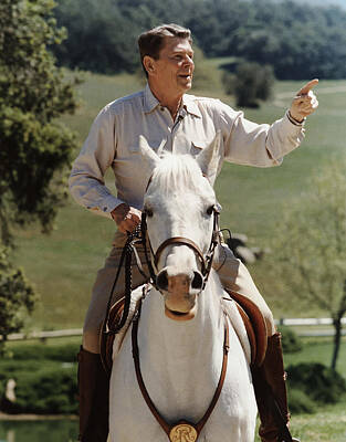 Female Outdoors - Ronald Reagan On Horseback  by War Is Hell Store