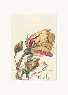 Roses Paintings - Roos, Sientje Mesdag-van Houten, 1844-1909 by Celestial Images
