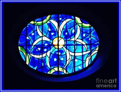 Animal Watercolors Juan Bosco - Rose Window  in Blue   by Sarah Loft