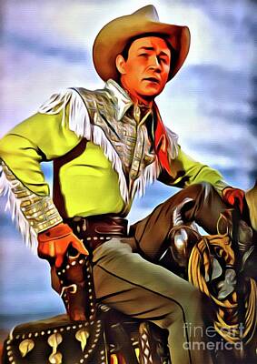 Musicians Digital Art Royalty Free Images - Roy Rogers, Hollywood Legend Royalty-Free Image by Esoterica Art Agency