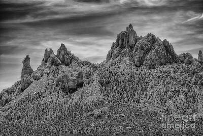 Legendary And Mythic Creatures Rights Managed Images - Rugged Orange Cliffs BW Royalty-Free Image by Mitch Johanson