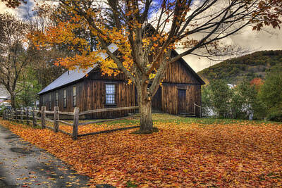 Abstract Animalia - Rustic Barn in Autumn - Woodstock Vermont by Joann Vitali