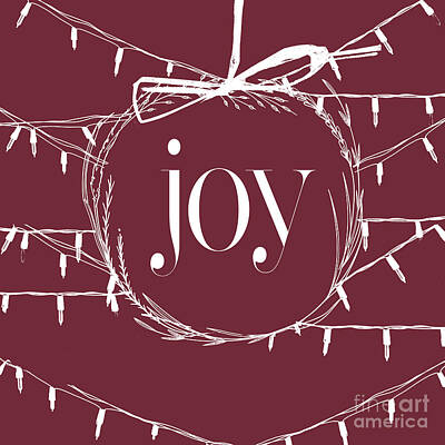 Royalty-Free and Rights-Managed Images - Rustic Christmas Joy Wreath by Mindy Sommers