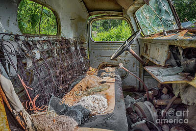 Transportation Photos - Rusty Truck Interior by Paul Quinn