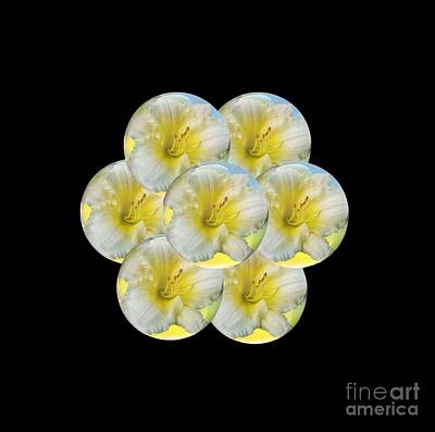 Lilies Digital Art - Sacred Geometric Symbol Lily  by Rachel Hannah