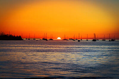 Transportation Royalty-Free and Rights-Managed Images - Sailboat Sunset by Mike Harlan