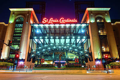 Baseball Photos - Colorful Tribute To Saint Louis Missouri Baseball by Gregory Ballos