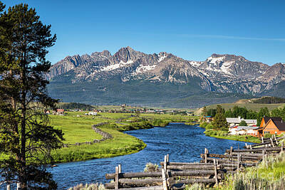 Railroad Royalty Free Images - Salmon River,  Sawtooth Mountains Royalty-Free Image by Daryl L Hunter