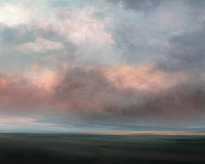 Landscapes Mixed Media - Salmon Sky by Lonnie Christopher
