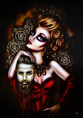 Best Sellers - Surrealism Royalty-Free and Rights-Managed Images - Salome Painting by Tiago Azevedo Pop Surrealism Art by Tiago Azevedo
