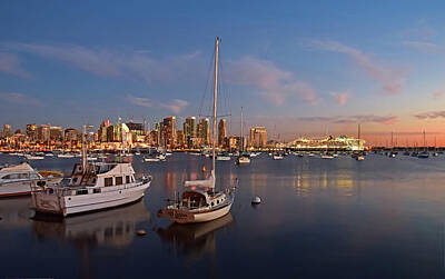 Scott Listfield Astronauts - San Diego North Harbor At Twilight by Robert VanDerWal