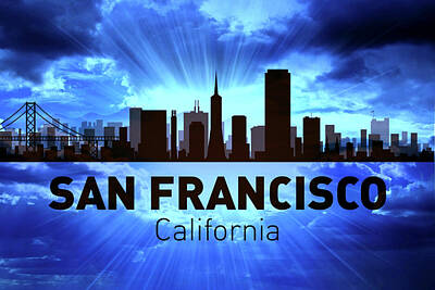 Skylines Rights Managed Images - San Francisco city skyline Royalty-Free Image by Lilia S
