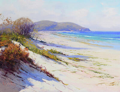 Impressionism Painting Royalty Free Images - Sand Dunes Port Stephens nsw Royalty-Free Image by Graham Gercken