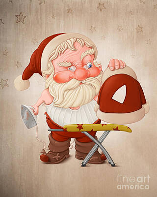 Comics Paintings - Santa Claus with flatiron by Giordano Aita