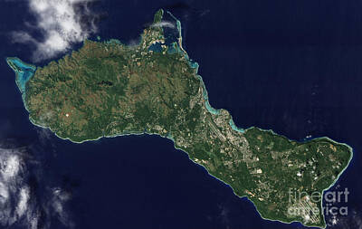 1-war Is Hell Royalty Free Images - Satellite View Of The Island Of Guam Royalty-Free Image by Stocktrek Images