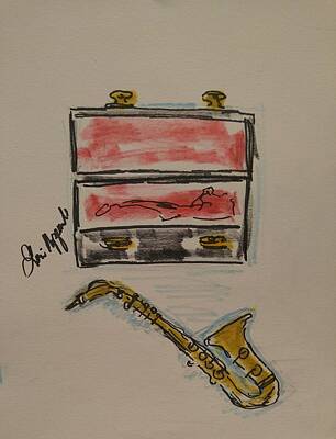 Farm Life Paintings Rob Moline - Saxophone by Geraldine Myszenski