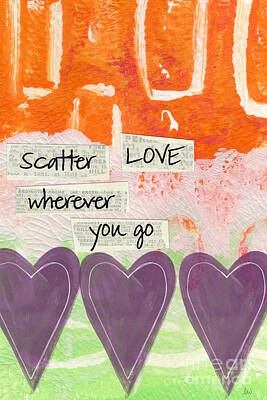Best Sellers - Abstract Mixed Media - Scatter Love by Linda Woods