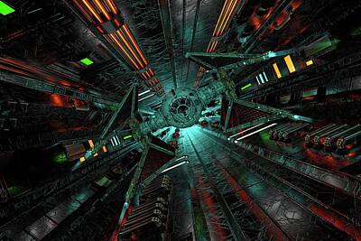 Science Fiction Digital Art - Sci fi tie fighter Runway by Louis Ferreira