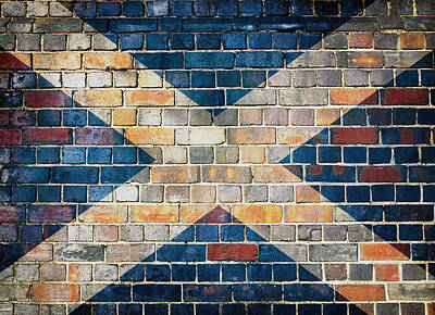 Studio Grafika Patterns - Scotland flag on a brick wall by Steve Ball