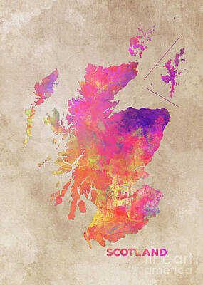 Baby Animal Heads Amy Hamilton - Scotland map by Justyna Jaszke JBJart