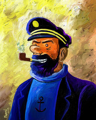 Recently Sold - Comics Royalty-Free and Rights-Managed Images - Old Sea Dog by Anthony Mwangi