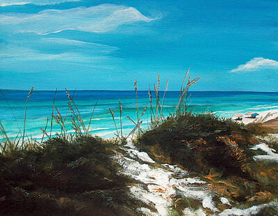 Beach Paintings - Seagrove Beach Florida by Racquel Morgan