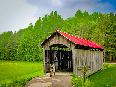 Music Royalty-Free and Rights-Managed Images - Sells Covered Bridge  Covered Bridge  by Jack R Perry