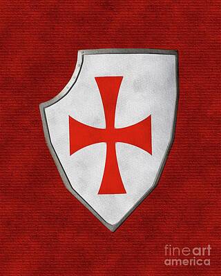 Abstract Landscape Royalty-Free and Rights-Managed Images - Shield of the Templars by Esoterica Art Agency