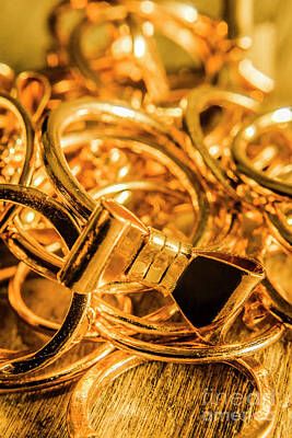 Female Outdoors - Shiny gold rings by Jorgo Photography