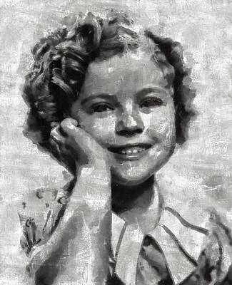 Actors Paintings - Shirley Temple by Mary Bassett by Esoterica Art Agency