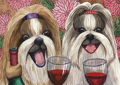 Wine Painting Rights Managed Images - Shitz Who Royalty-Free Image by Catherine G McElroy