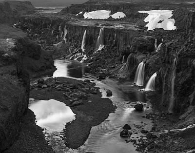 Light Abstractions - Sigoldufoss Waterfalls Iceland 1294 by Bob Neiman