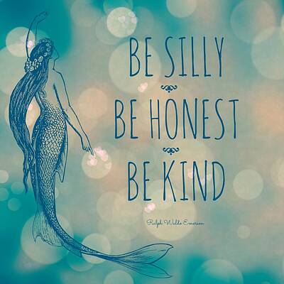 Beach Digital Art Royalty Free Images - Silly Honest Kind Mermaid v5 Royalty-Free Image by Brandi Fitzgerald