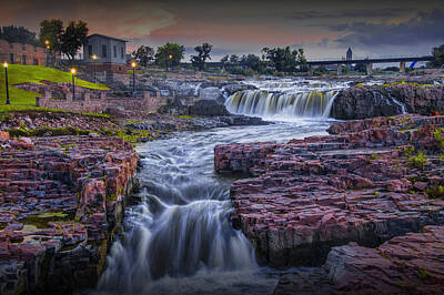 Recently Sold - Randall Nyhof Royalty-Free and Rights-Managed Images - Sioux Falls Waterfalls in Falls Park by Randall Nyhof
