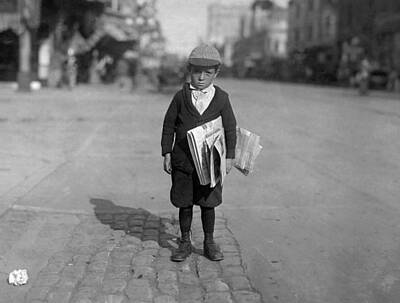 Holiday Cheer Hanukkah - Six Year Old Newsie - Los Angeles - 1915 by War Is Hell Store