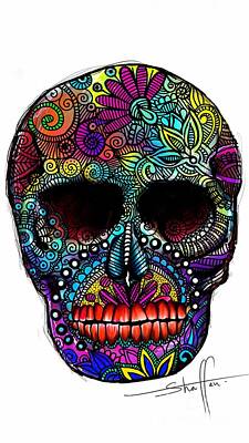 Beach Royalty-Free and Rights-Managed Images - Skull Doodle by Shaff Oceans